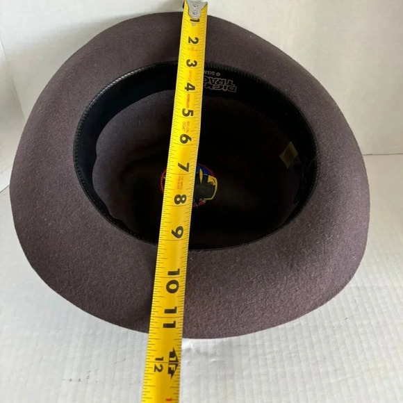 Dick Tracy Womens Disney Vintage wool Fedora Hat Black Size Medium - Picture 2 of 11